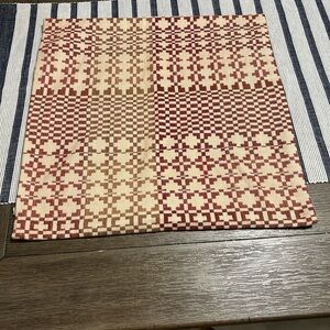 West Elm Pillow Cover with Red and Cream Accents